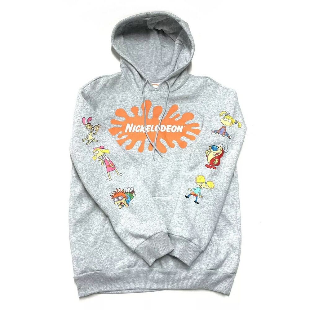 Nickelodeon Ren & Stimpy Rugrats Hoodie Size M Medium 90s Cartoons Sweatshirt